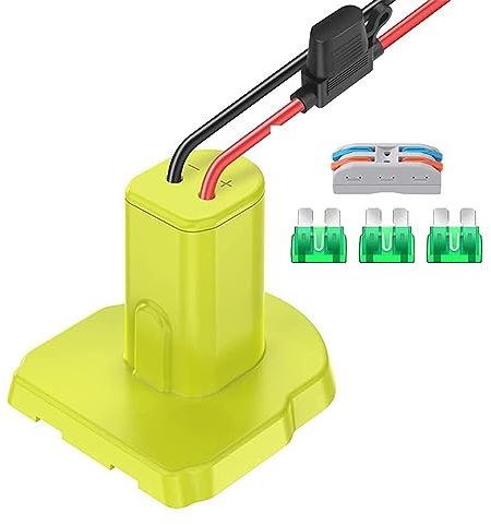 POFET Power Wheel-Adapter mit Sicherungs-Stromanschluss für Ryobi 18V Akku, RC-Auto, Robotik, RC-Truck, Heimwerkerarbeiten für 18V-P100-P102 usw. Li-Ionen- und NI-CD-Akku