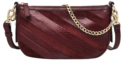 Fossil Damentasche Jolie, LiteHide Leder Patchwork Baguette, L: 21,6 cm, B: 6,4 cm, H: 11,4 cm, ZB1948243