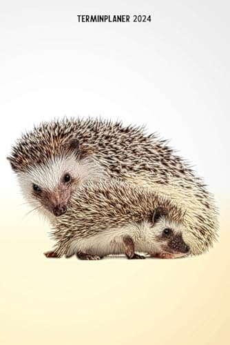 Terminplaner 2024: Igel Design Jahresplaner und Kalender von Januar bis Dezember 2024 - Organizer und Zeitplaner für 1 Jahr