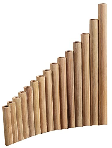 Fvoagaou Panflöte, 15 Pfeifen, natürlicher Bambus, Blasinstrument, Panflöte, G-Taste, Panflöte, handgefertigt, Holzblasinstrument, Volksinstrumente