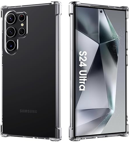 Migeec Funda para Samsung Galaxy S24 Ultra - Transparente Carcasa TPU Ultradelgada con Protección Antiimpacto, Bordes Elevados y Diseño Antiamarillento