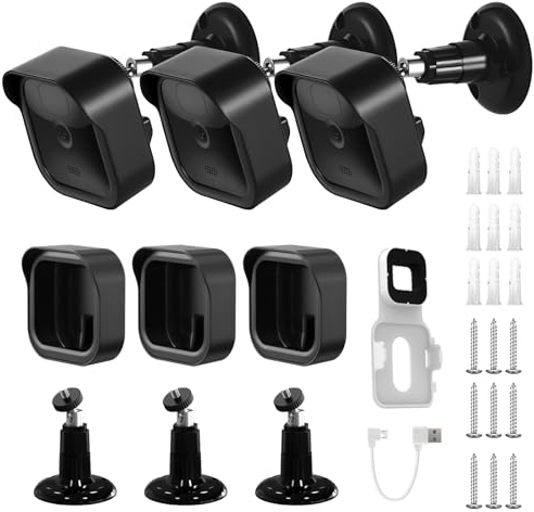 3 Stück Blink Outdoor Kamera Wandhalterung Halterung: Sporgo 360°Verstellbare Blink Kamerahalterung mit Schutzhülle Zubehör für Blink Outdoor Kamera und Blink Indoor Sicherheitskamera System (3PCS)