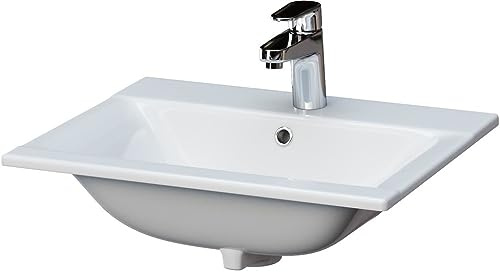 Einbauwaschtisch/Waschbecken rechteckig 60 x 44 cm weiß ONTARIO aus Keramik NEU