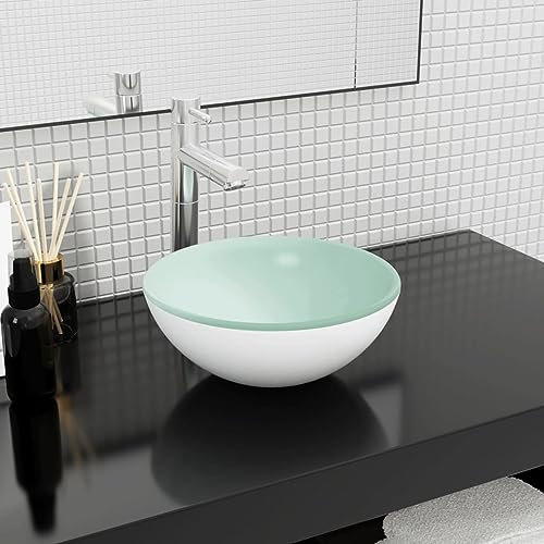 ZEYUAN Lavandino in Vetro Temperato 30x12 cm Bianco,Lavandino,Lavandino Bagno,Lavandino in Vetro,Attrezzature per Bagni(SPU:345253)