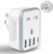 baolongking UK to US Plug Travel Adapter, USA Travel Adapter with 4 USB Ports (1 USB C Fast Charger) American to UK Plug Adapter for US Canada Mexico Thailand and More