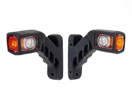 Wiltec 2X 4 LED Seitenleuchte 12V 3-farbige Positionsleuchte für Anhänger Begrenzungsleuchte für KFZ