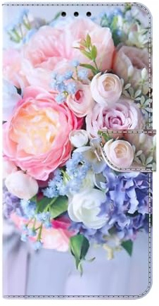 Bnvdfre for iPhone 15 Case Protective Flip Phone Art Pattern Cover Shockproof Card Holder with Magnetic Stand Leather Case for iPhone 15, Flowers