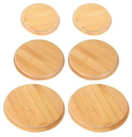 Wooden Replacement Lid Compatible with Pyrex Glass Bowls Round 2Cup,4 Cup,7Cup Round Storage Reusable Covers Compatible with Pyrex Container Durable Food Storage Lids(6 pack)