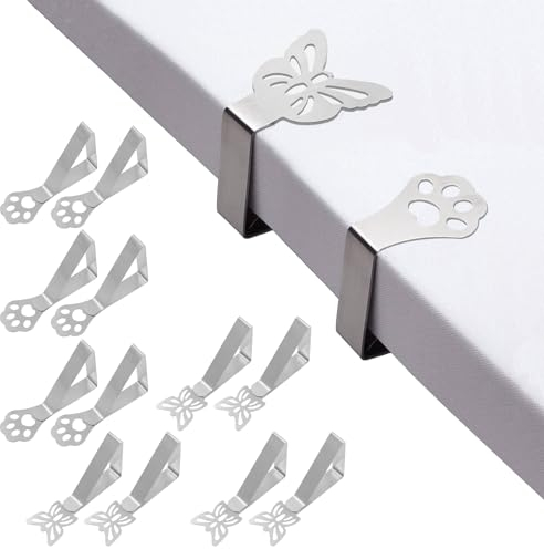 ZIGefofo 12 Stück Tischdeckenklammern Edelstahl für Draußen, Tischklammern für Dicke Tische Gartentisch Tischtuchklammern Tischdecke Klammern Draussen Silber Tischdeckenhalter für Dicke Tischplatten