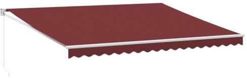 vidaXL Tenda da Sole Retrattile Manuale bordò 450x300 cm
