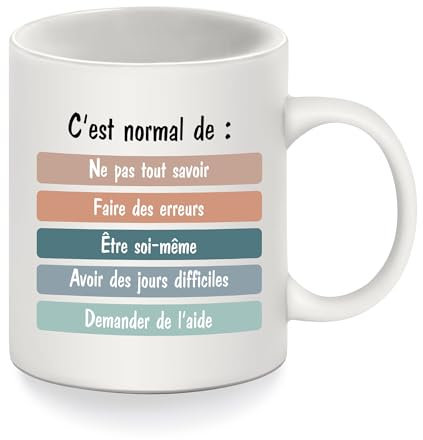 C'est normal de Ne pas tout savoir Tasse à café en forme de citation inspirante pour les enfants les adolescents et les adultes Cadeau d'inspiration(C'est normal de Ne pas tout savoir)
