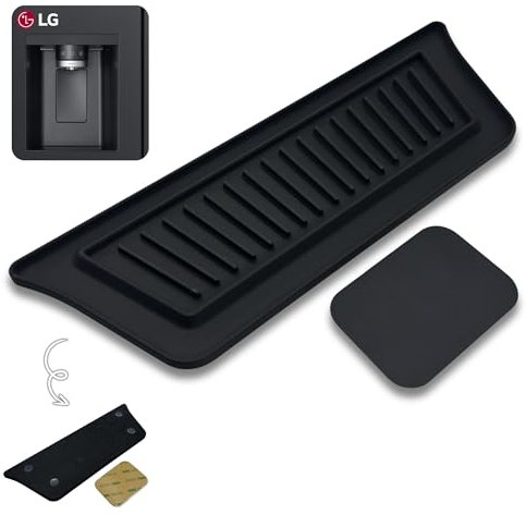 Kühlschrank Tropfschale für Eis- & Wasserspender für LG | Premium passgenau | Magnetisch | MultiDoor, SideBySide (Schwarz, Model 1)