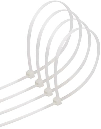 Fascette in nylon bianche (30 pezzi) 4,8 x 350 mm, resistenti e flessibili, ideali per raggruppare cavi e fissare oggetti.