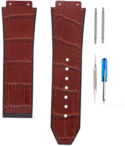 unilabo Leder-Uhrenarmband, kompatibel mit Hublot Big Bang, 19 mm x 25 mm x 22 mm, Ersatzarmband für Damen und Herren