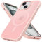 Cover Magnetica per iPhone 15 6,1 Pollici Compatibile con MagSafe, Custodia Traslucida Opaca Bumper Sottile Antiurto Glassata Cellulare Case Anti Impronte, Rosa
