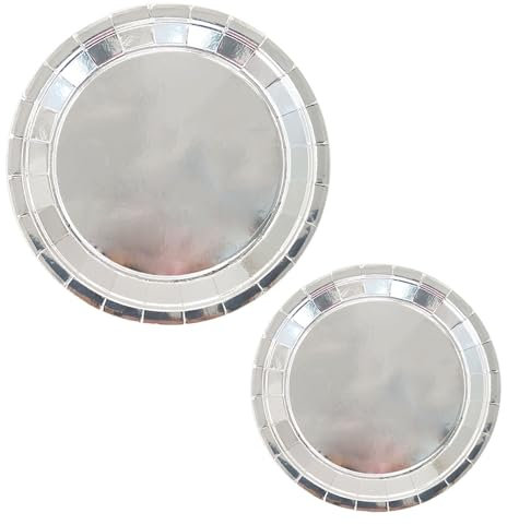 40pcs Silver Paper Plates 7 & 9inch Disposable Foil Silveren Party Dishes Tableware Decor for Birthdays, Wedding Celebration Metallic Silver Plate for Christmas Party Supplies Table Decorations