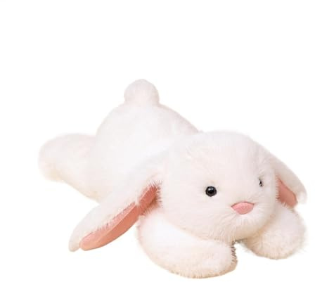 Flauschiges liegendes Kaninchen, Plüschtier liegend | Plüsch- -Ban mit Diskettenohren | Realistische niedliche Kollektion der Kuscheltiere für das Arbeitszimmer, Dekoration von S