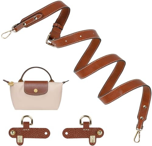 GIBOHOM Bandouliere Compatible avec Sac Longchamp Mini, Cuir Réglable Laniere Sac Bandouliere Compatible avec Longchamp Femme Pliage Sangle Petit, 2.5 cm