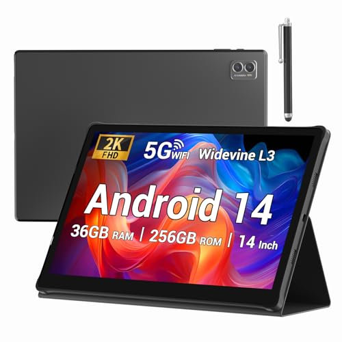 BEYNIVAN Android 15 Tablette Tactile 11 Pouces -Octo-Core T615,36 Go+256 Go(2To TF),8000 mAh/18 W,16 MP+8 MP,Gemini AI,Widevine L1,Netflix 1080P,5G WiFi,BT 5.0,GPS,Tablette avec Clavier,Gris