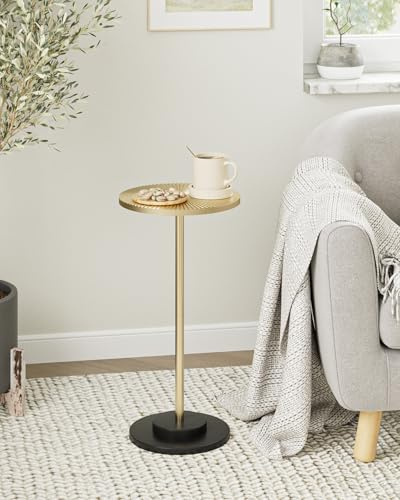 HEYZOEY Small Coffee Table, Small Round Side Table, Drink Tables for Spaces,Side Tables for Living Room,Gold