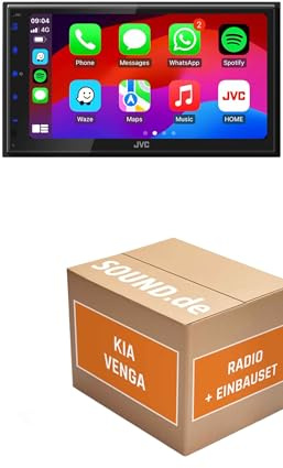 Autoradio Einbaupaket für JVC KW-M695DBW kompatibel mit KIA Venga | CarPlay Wireless Android Auto Wireless