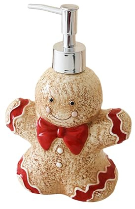 Weihnachten Duschgel Spender, 350ml Keramik -Mann Seifenspender, nachfüllbare Handseife Lotion Flasche mit Pumpe, Nachfüllbarer Auslaufschutz, Dekorative Pumpe Flasche