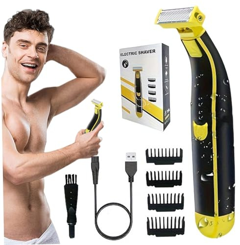 Rasoir électrique pour hommes, douche humide et sèche, rasoirs pour le visage, rotatif pour tout le corps, étanche, antidérapant, rechargeable par USB, 700 mAh, voyage pour femmes, épilation...