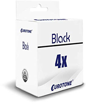 4X Eurotone Patronen für Epson XP 102 202 205 212 215 225 30 302 305 312 313 315 322 325 33 402 405 412 413 415 422 425 ersetzt T1811 18XL BK