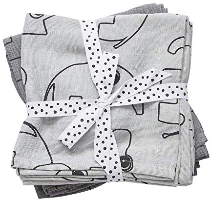 Done By Deer 30695 – Pack 2 muselinas Elefant, Farbe: Grau