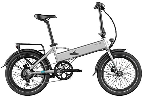 LEGEND EBIKES Monza | Ebike klappbar, E Faltrad, E Klapprad, E-Bike | hydraulische Scheibenbremsen | Shimano 6-Gang Schaltung | 20 Zoll | 250W Motor | Grey Silver 10.4 Ah 374 Wh