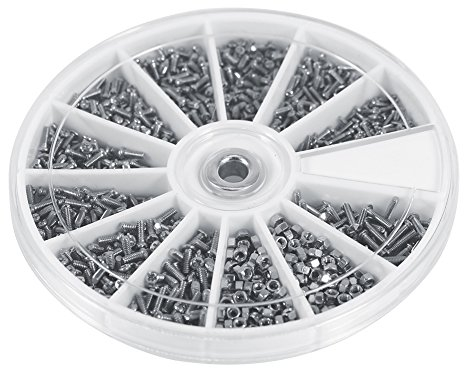 Ausla Kit de Tornillos Autorroscantes M1-M1.6, 600 Piezas, Surtido de Tornillos y Tuercas Pequeños