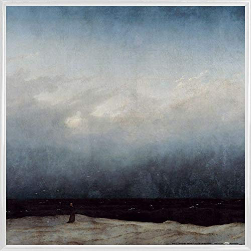 1art1 Caspar David Friedrich Poster Kunstdruck Bild und Kunststoff-Rahmen - Der Mönch Am Meer, 1808–1810 (40 x 40cm)
