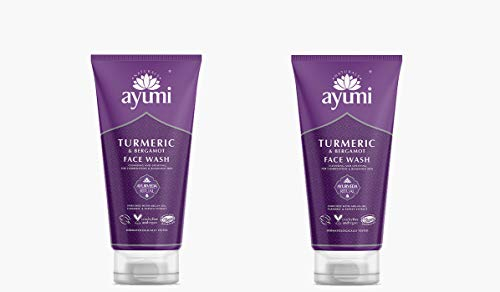 Ayumi Turmeric & Bergamot Face Wash. Vegan, Cruelty-Free, Dermatologically-Tested, 2 x 150ml