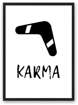 Din A4 Kunstdruck ungerahmt - Karma - Boomerang Typographie Minimalismus Druck Poster Bild