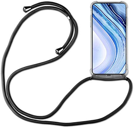 betterfon Hülle Kompatibel mit Xiaomi Redmi Note 9 | Handykette Smartphone Halskette Hülle mit Band | Handyhülle mit Kordel zum Umhängen Kompatibel für Redmi Note 9 | Schwarz
