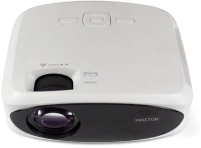 PRIXTON Proyector con WiFi Picasso, 9.000 lúmenes, 260 ANSI lúmenes, Resolución Full HD 4K LED, Mando a Distancia, Pantalla de proyección 100” incluida, 30” a 210”, Conexión HDMI/USB/AV IN/MicroSD