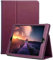 Leather Flip Stand Folio Case Plain Cover for Apple iPad Air 2nd Generation A1566 A1567 (Purple)