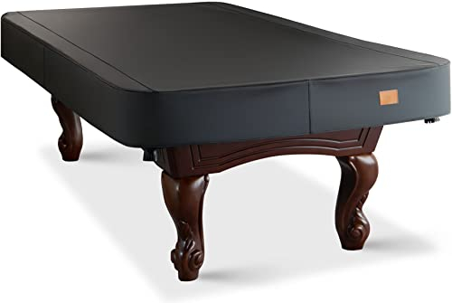 BearCover Strapazierfähige Kunstleder-Billardtischabdeckung, wasserdicht und reißfest, für Billardtisch, 2,2 m, 2,7 m, 2,7 m, 2,1 m, 2,1 m, Schwarz