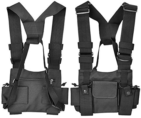 Tactical Chest Rig Radio Shoulder Holster Holder Pack Walkie-Talkie-Rucksack Holster Brusttasche Universaltasche für Funkgerät für Jagd Outdoor EDC Combat
