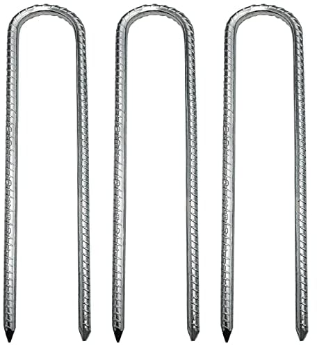 Erdanker Bodenanker Verzinkert U förmige Bodenpfähle für Camping Zelte Trampolin Vordächer Schaukel (30 cm 3 Stück)
