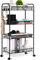 APEXCHASER 4-Tier Rolling Cart,Easy Assemble Mobile Storage Trolley On Wheels,Slide Out Utility Cart Shelving Units Kitchen Bathroom Laundry Room,Black