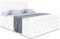 ALTDECOR Boxspringbett mit Matratze und Lattenrost, Boxbett, Fußteil, Topper, Polsterbett mit Bettkasten, Bett mit Stauraum H3-Matratze, Doppelbett, Springboxbett - Amay - 140x200 Weiß Kunstleder