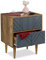 Relaxdays Schränkchen mit 2 Schubladen, Wohn- & Schlafzimmer, Sideboard, HBT 59,5x48x39,5 cm, Kommode modern, braun/grau