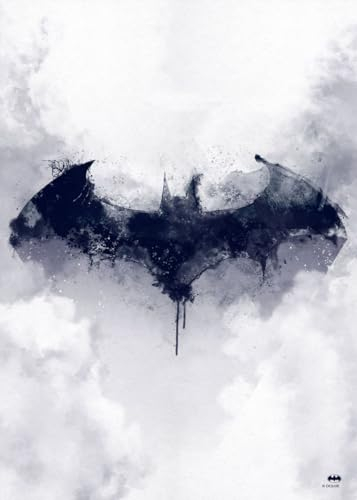 Displate - Poster aus Metall - Einfache Montage ohne Bohren - DC Comics - Symbols Of Hope - Fogged Bat - Größe M - 32x45cm Matt