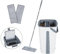 Supernic Mop and Bucket Set 360° Floor Mop and Bucket with 3 Replacement Machine Washable Microfibre Mop Pads Flat Squeeze Microfiber Mop Home Floor Tiles Cleaning Wet Dry Cleaning Buckets, Grey