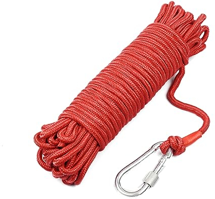 KOMUNJ Cuerda flotante de amarre de 10 m, cuerda multifunción de 6 mm, para kayak, canoa, remolque, cuerda con mosquetón para natación, barco, pesca, deportes, rescate