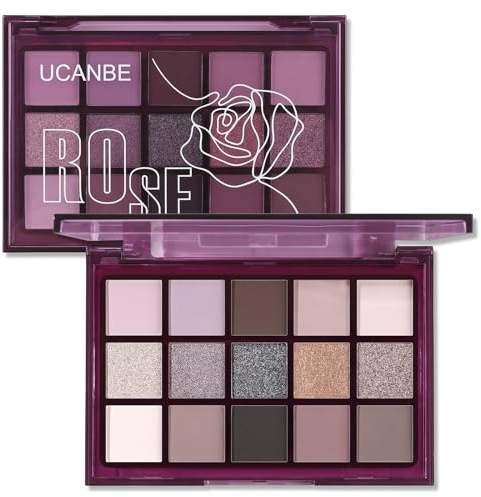 UCANBE Palette Ombretti 15 Colori - Ombretto Occhi Colorati Impermeabile, Durevole, Palette Occhi Setoso Altamente Pigmentato (Rose)