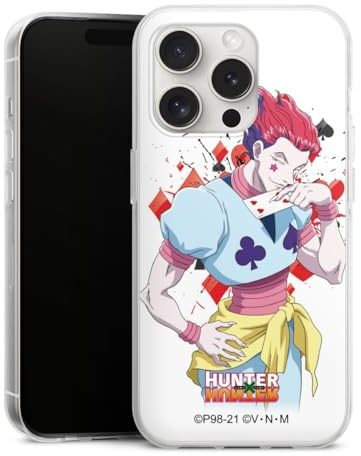 DeinDesign Silikon Hülle kompatibel mit Apple iPhone 15 Pro Case transparent Handyhülle Hisoka Morow Hunter x Hunter Fanartikel