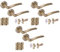 HANDLEZONE® 3 Sets Neemo Internal Door Handles on Rose Lever Latch Packs with Ball Bearing Hinges - Antique Bronze