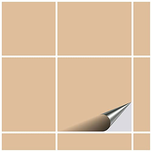 FoLIESEN - Fliesenaufkleber 9,5x9,5 cm | selbstklebende Fliesen-Folie für Bad & Küche | entfernbare Klebe-Folie für Wandfliesen Küchenrückwand & Bordüren | 40 Klebefliesen, .:Safrangelb matt